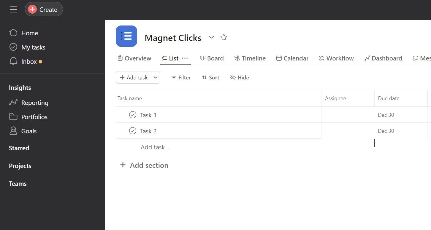 Asana Project View