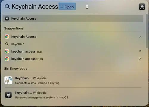 spotlight keychain access