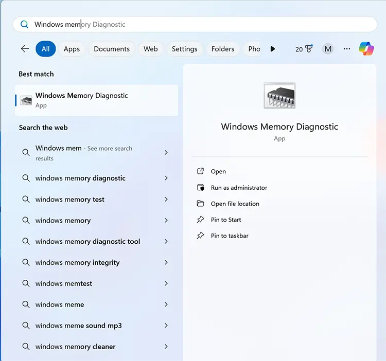 start-windows-memory-diagnostics