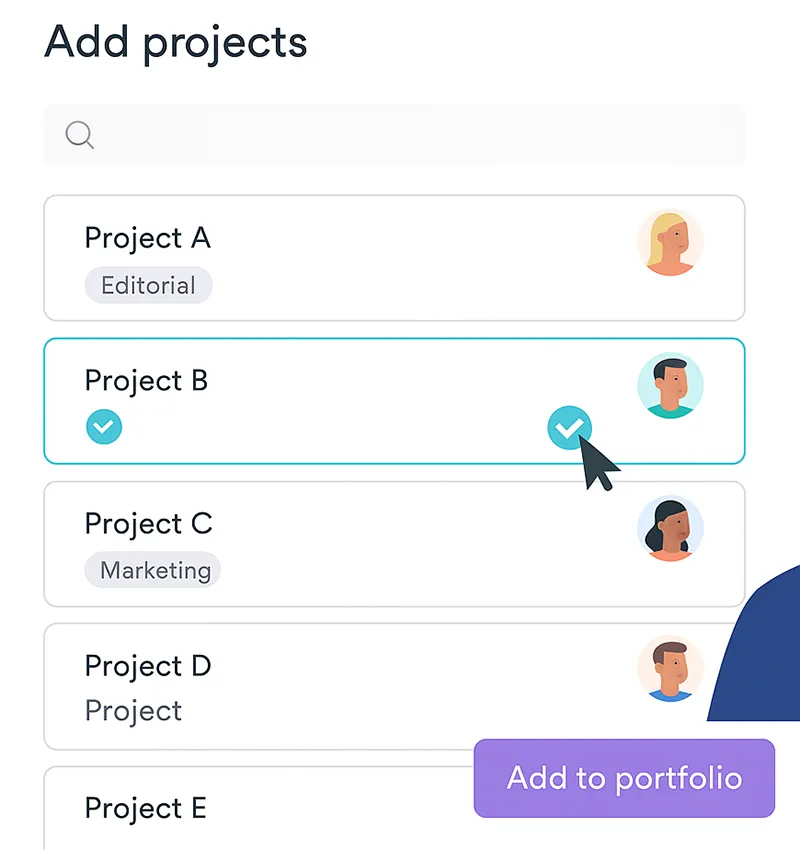 Adding Projects to Asana Portfolio