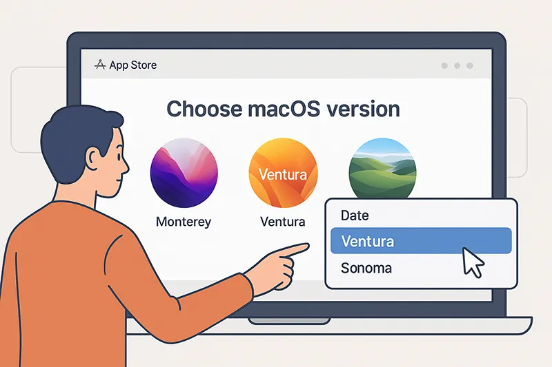 Choosing a different macOS version
