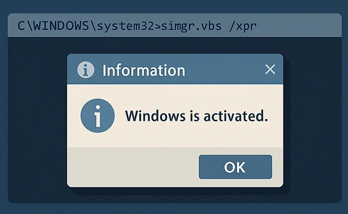 Activation check using slmgr command