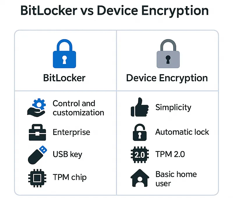 BitLocker vs Device Encryption