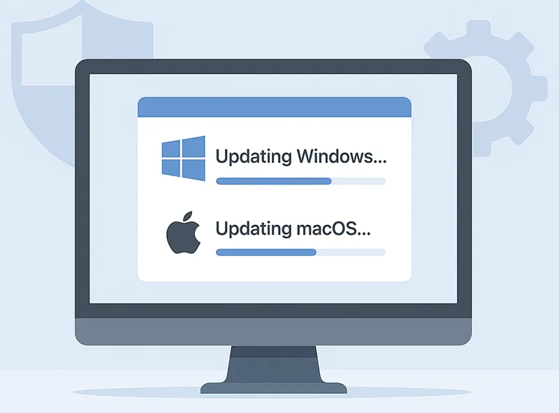 Operating system update screen for improved security.