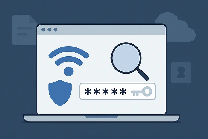 Illustration of WiFi recovery software dashboard.