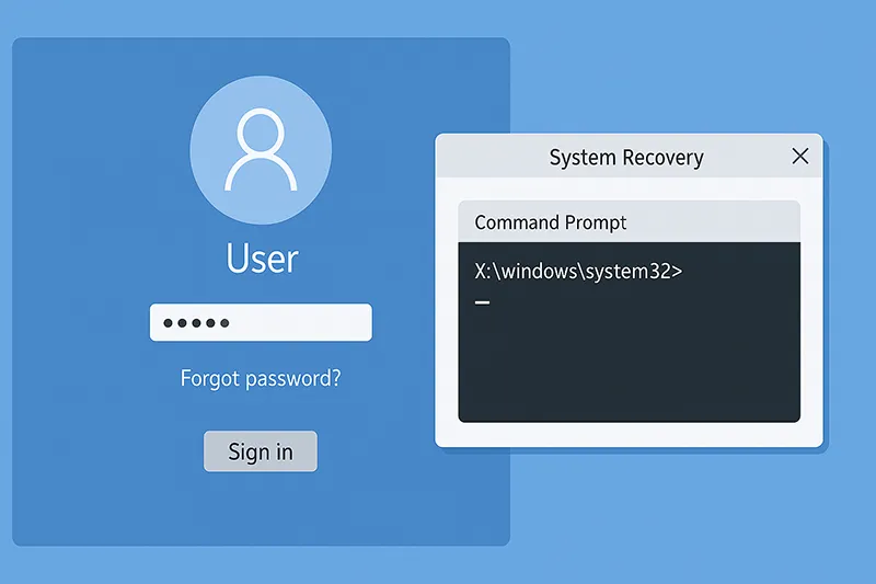 Windows login screen showing forgot password option