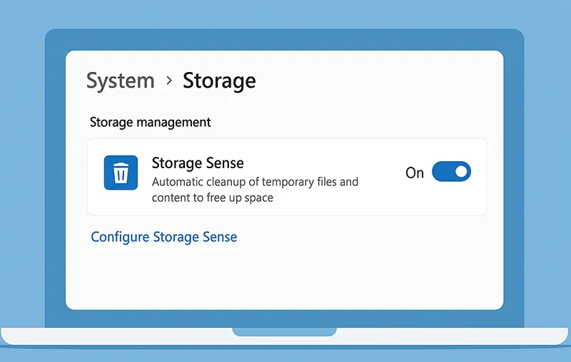 Windows Storage Sense settings screen.
