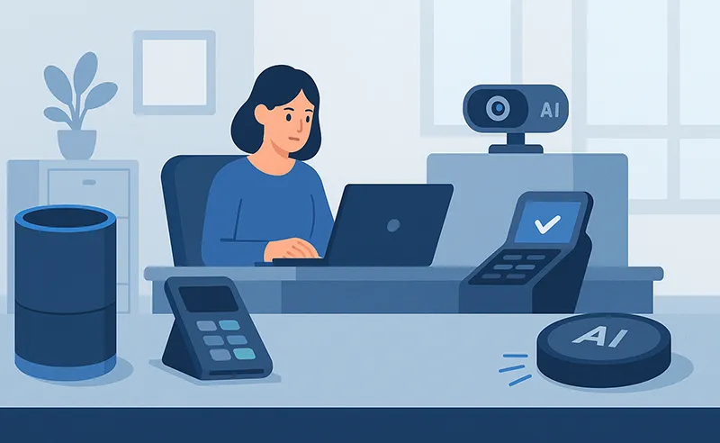 AI powered smart devices in modern small business office