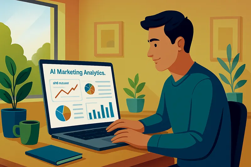 Marketing manager reviewing AI generated campaign analytics