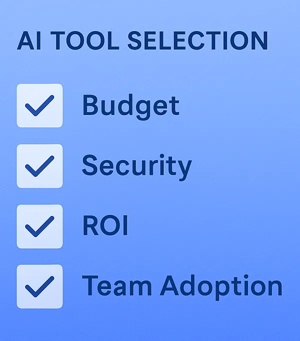 Checklist of criteria for selecting AI tools for small business