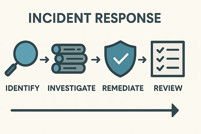 Incident response steps infographic