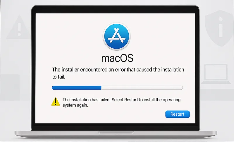 macOS installation error message during setup process
