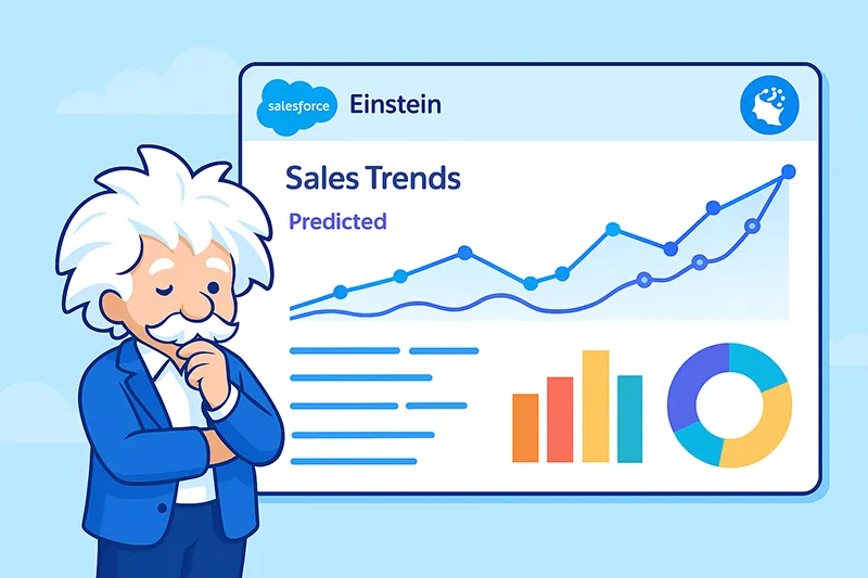 Salesforce Einstein sales dashboard with lead scoring and forecast