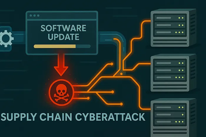 SolarWinds supply chain attack illustration