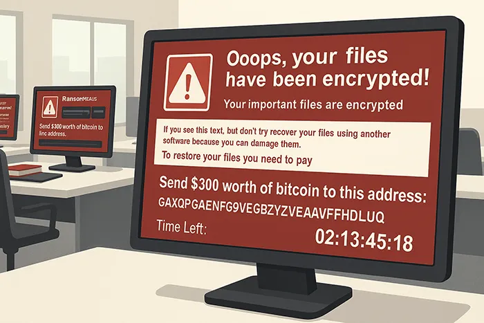 WannaCry ransomware attack screen