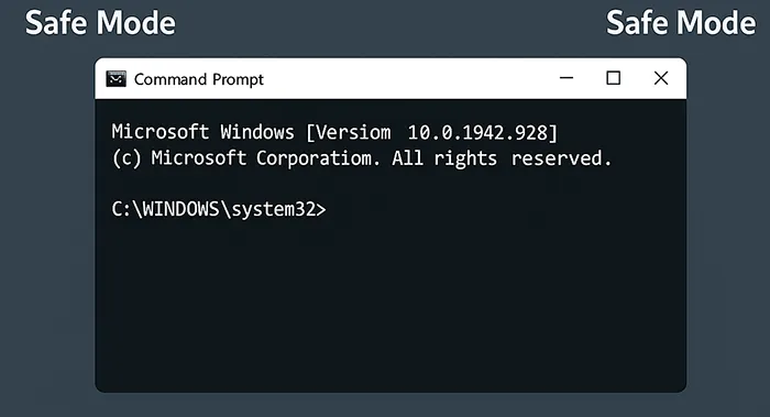 Windows Safe Mode interface during system repair