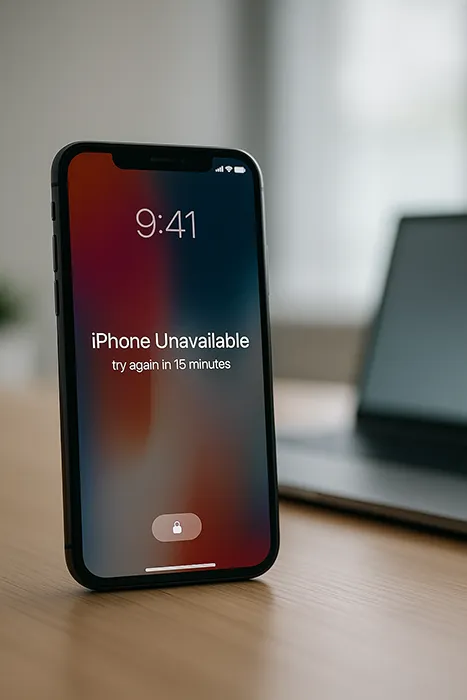 iPhone Unavailable lock screen