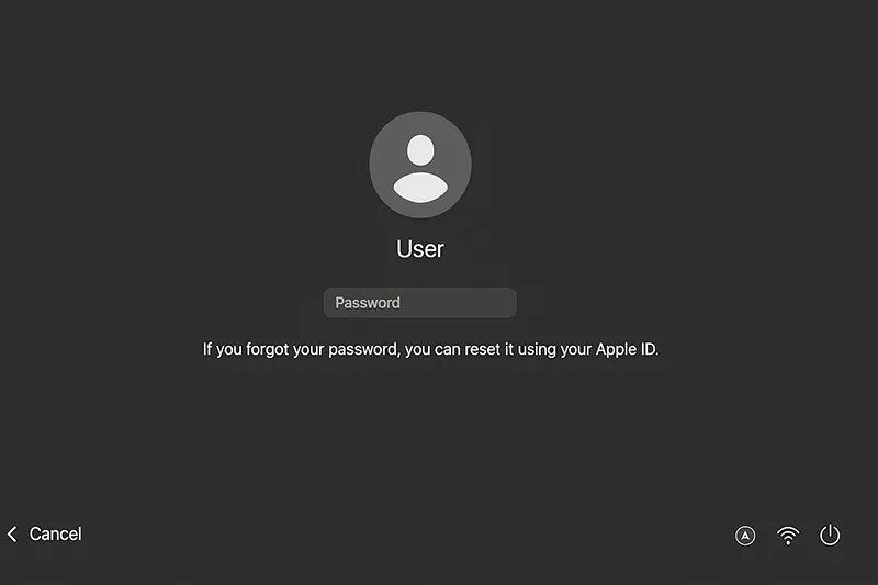 macOS password reset using Apple ID