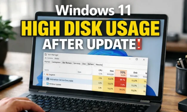 Windows 11 High Disk Usage After Update? How to Find the Cause and Fix It
