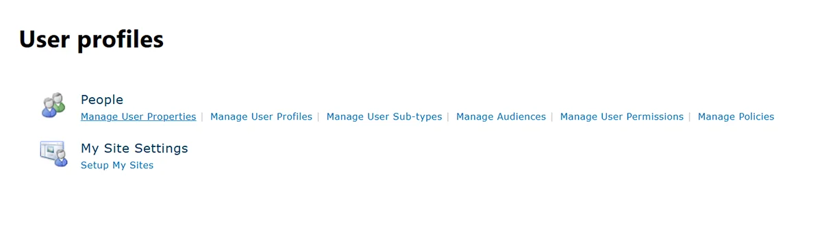 SharePoint User Profiles page after locating the former employee account