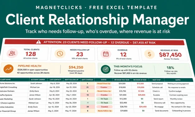 Client Relationship Manager Pro for Excel