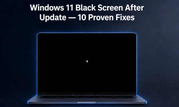 Windows 11 Black Screen After Update: 10 Fixes That Work