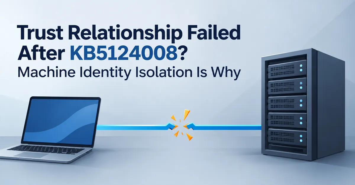 Broken connection between a workstation and a domain controller after the KB5124008 update