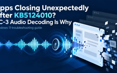 Apps Closing Unexpectedly After KB5124010? AC-3 Audio Decoding Is Why